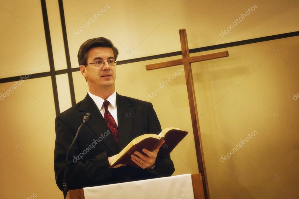 Our Pastor at the pulpit